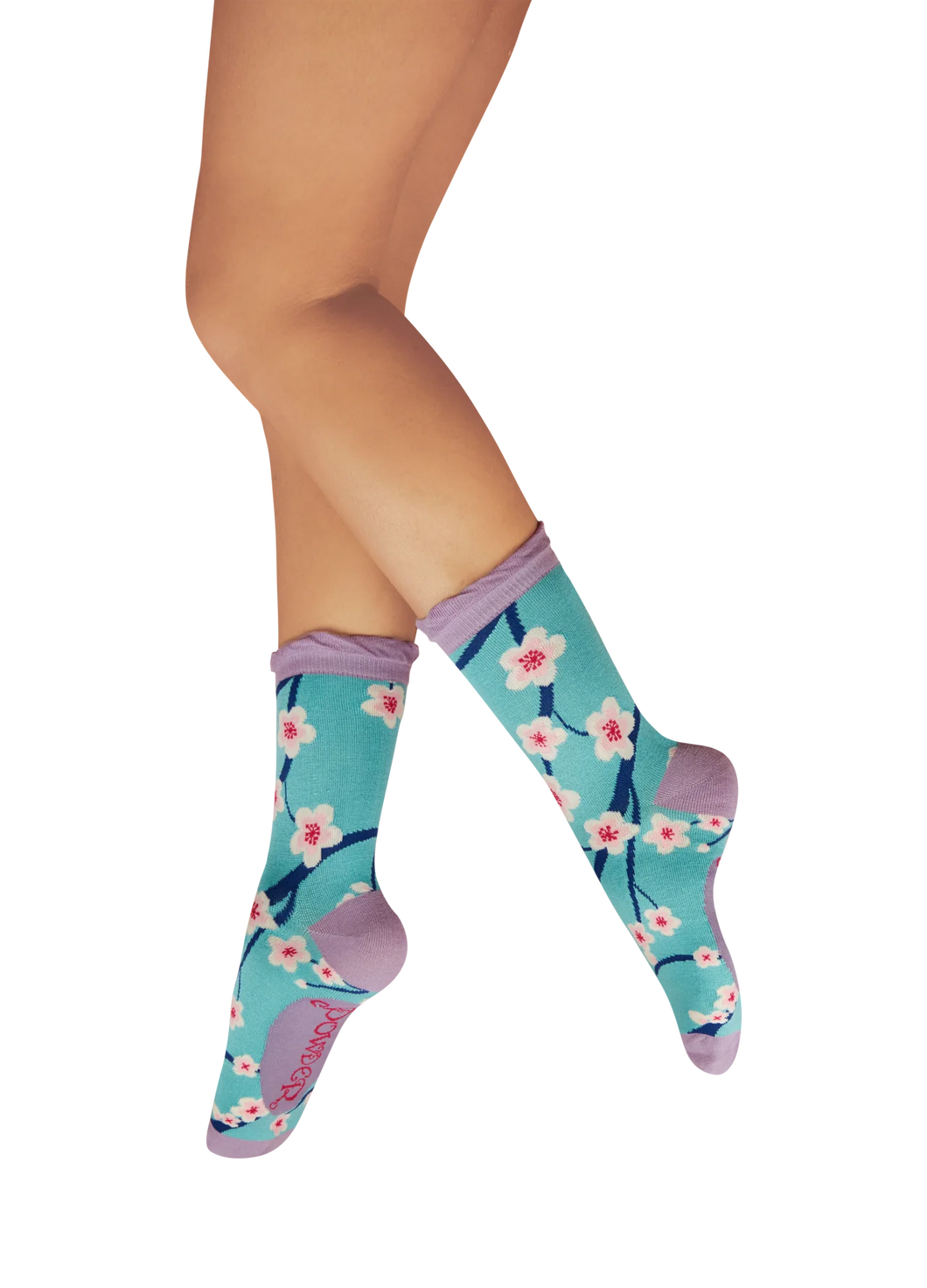 Powder Ankle Socks Cherry Blossom Aqua