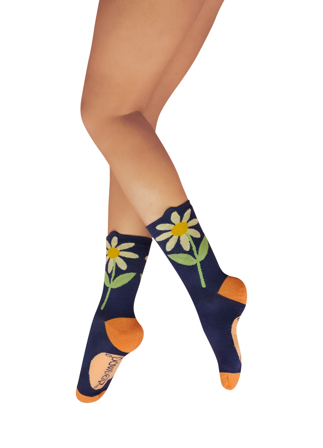Powder Ankle Socks Daisy Navy Blue