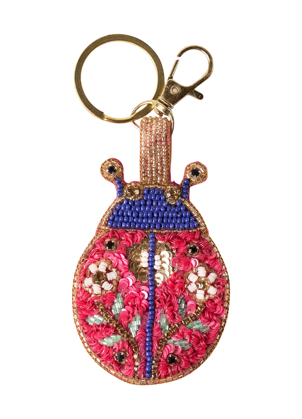 Powder Beaded Ladybird Keyring