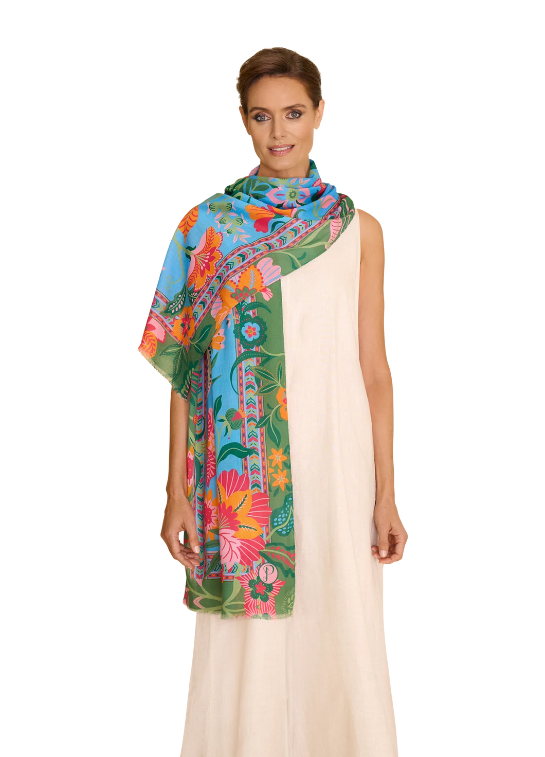 Powder Cotton Scarf Folky Floral