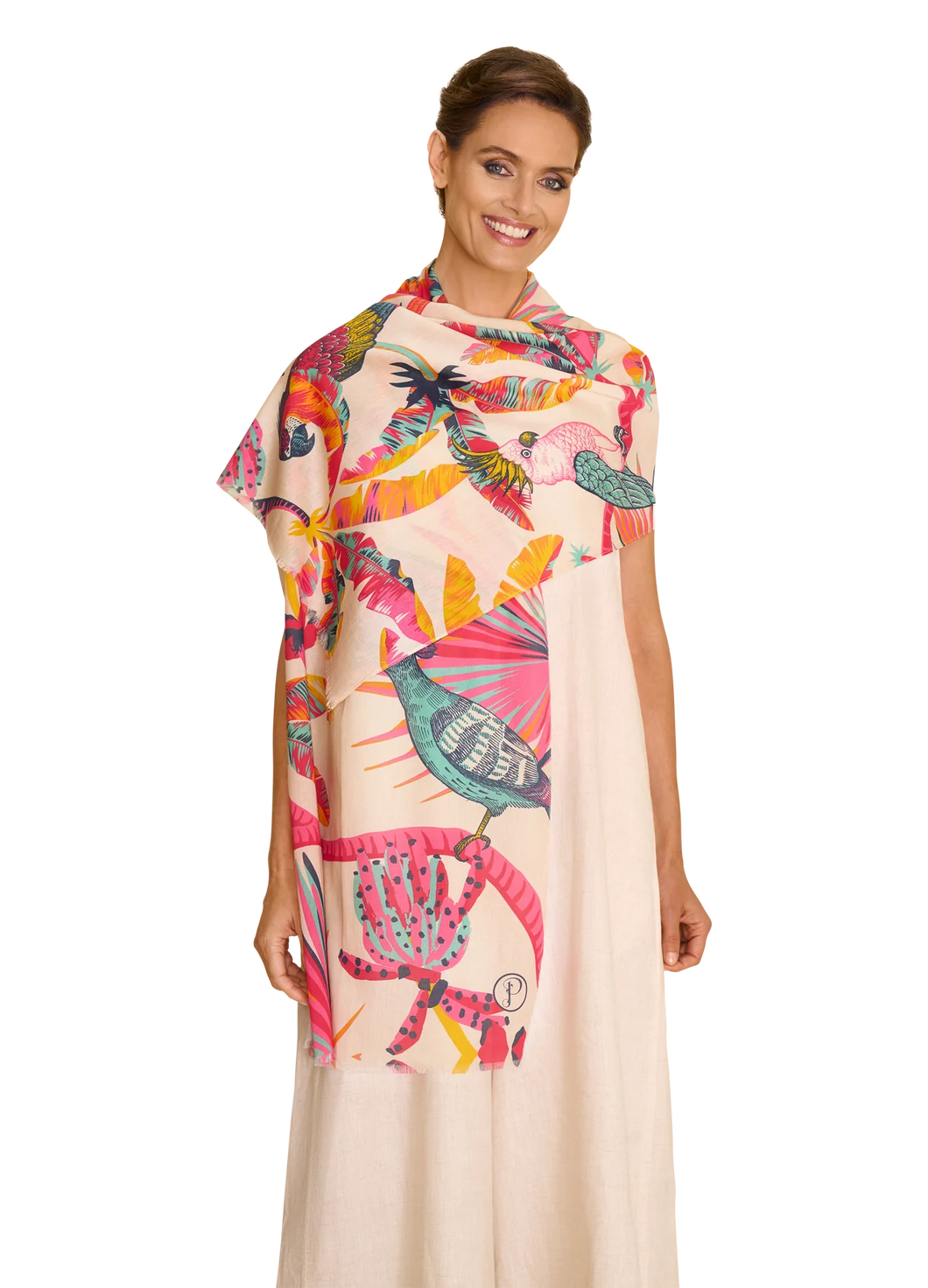 Powder Cotton Scarf Tropical Paradise