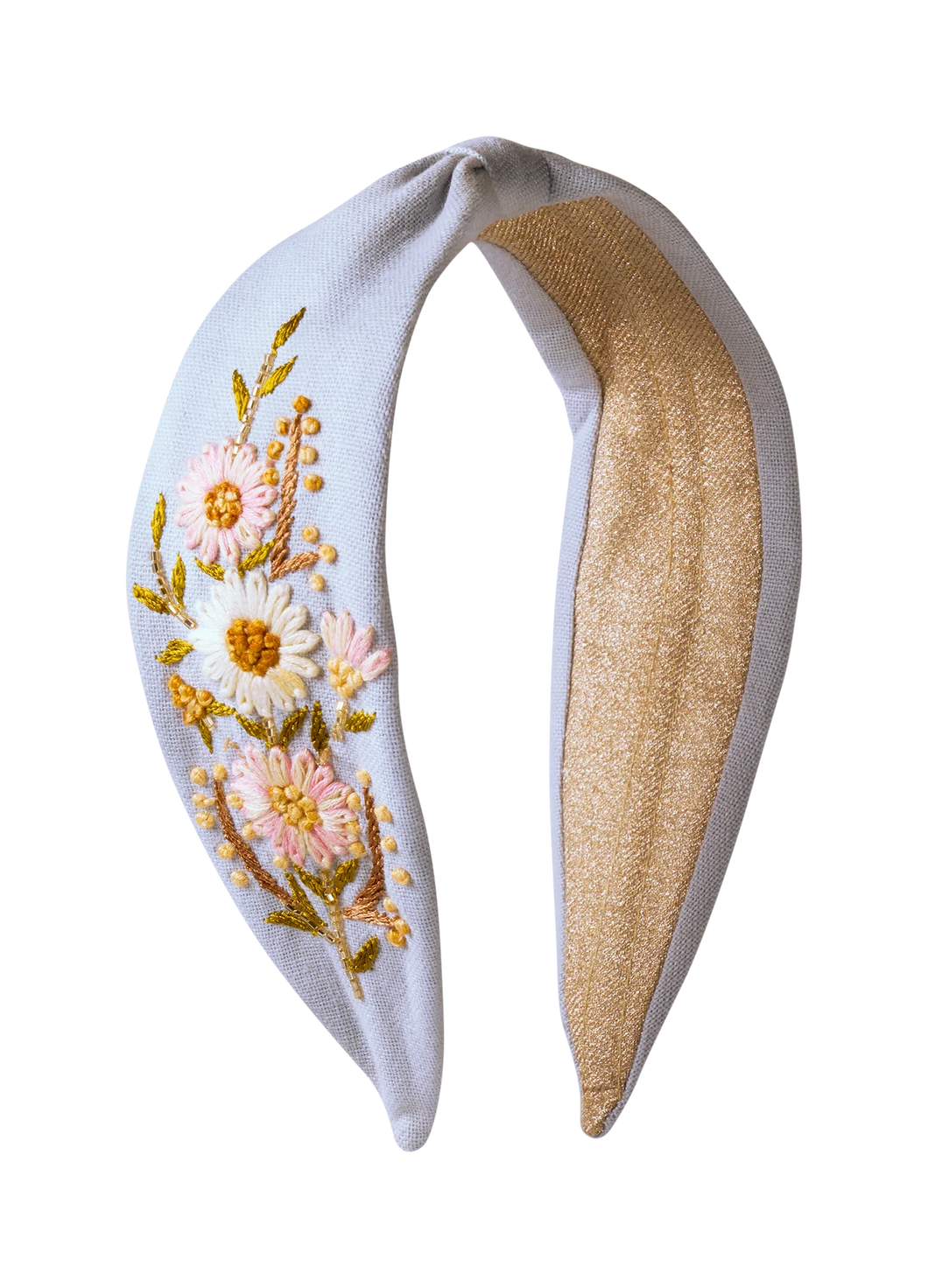 Powder Embroidered Headband Perfect Posie Blue