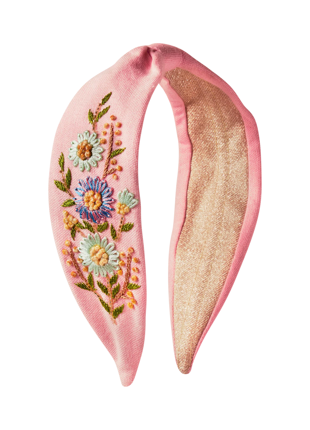 Powder Embroidered Headband Perfect Posie Pink