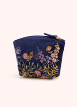 Load image into Gallery viewer, Powder Velvet Embroidered Mini Pouch Floral Hedgerow
