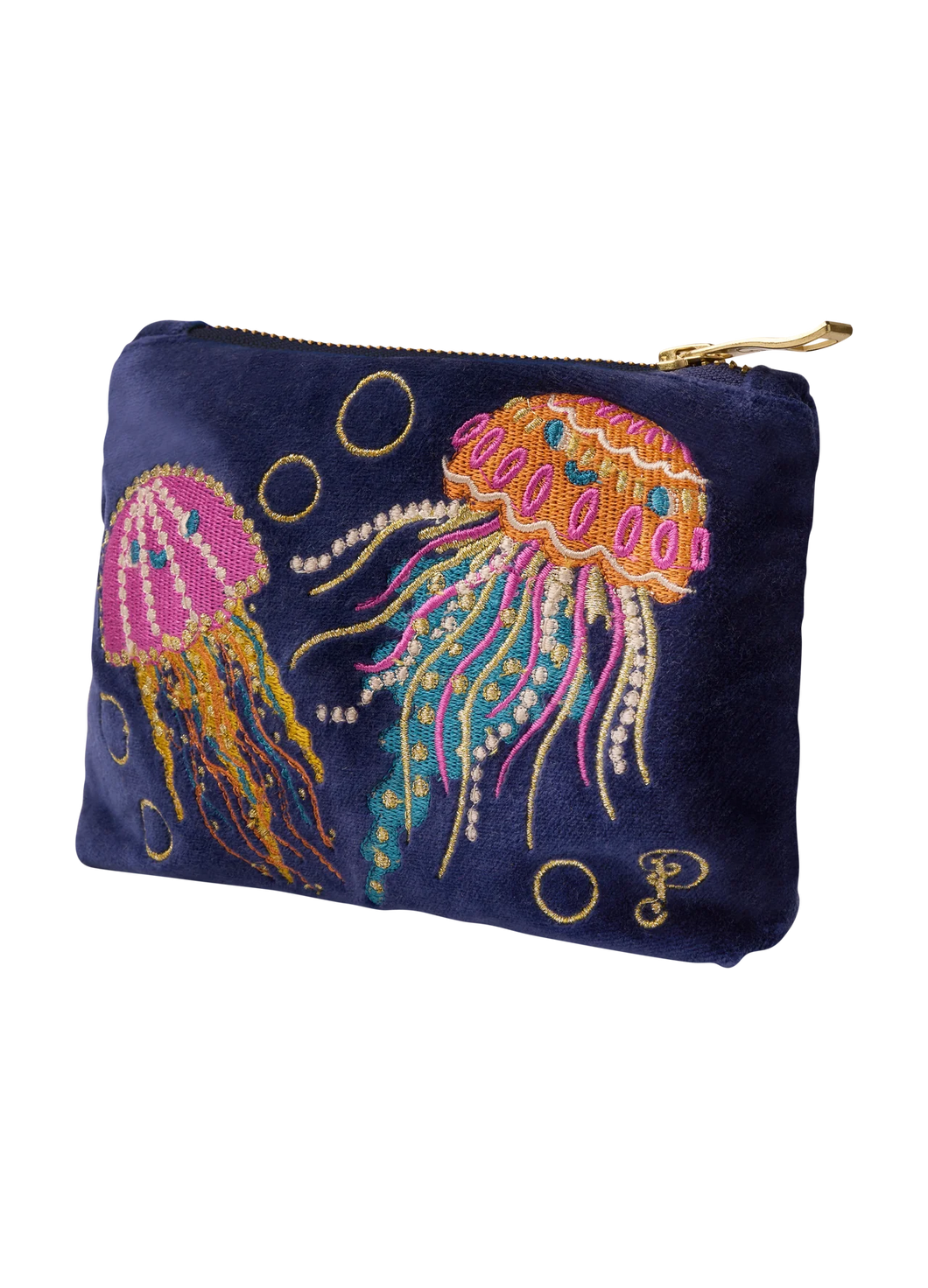 Powder Velvet Mini Zip Pouch Jellyfish