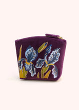 Load image into Gallery viewer, Powder Velvet Embroidered Mini Pouch Purple Iris
