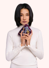 Load image into Gallery viewer, Powder Velvet Embroidered Mini Pouch Purple Iris
