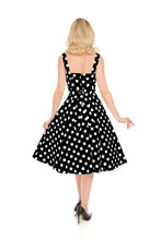 Load image into Gallery viewer, Priscilla Black Polka Dot Swing Dress
