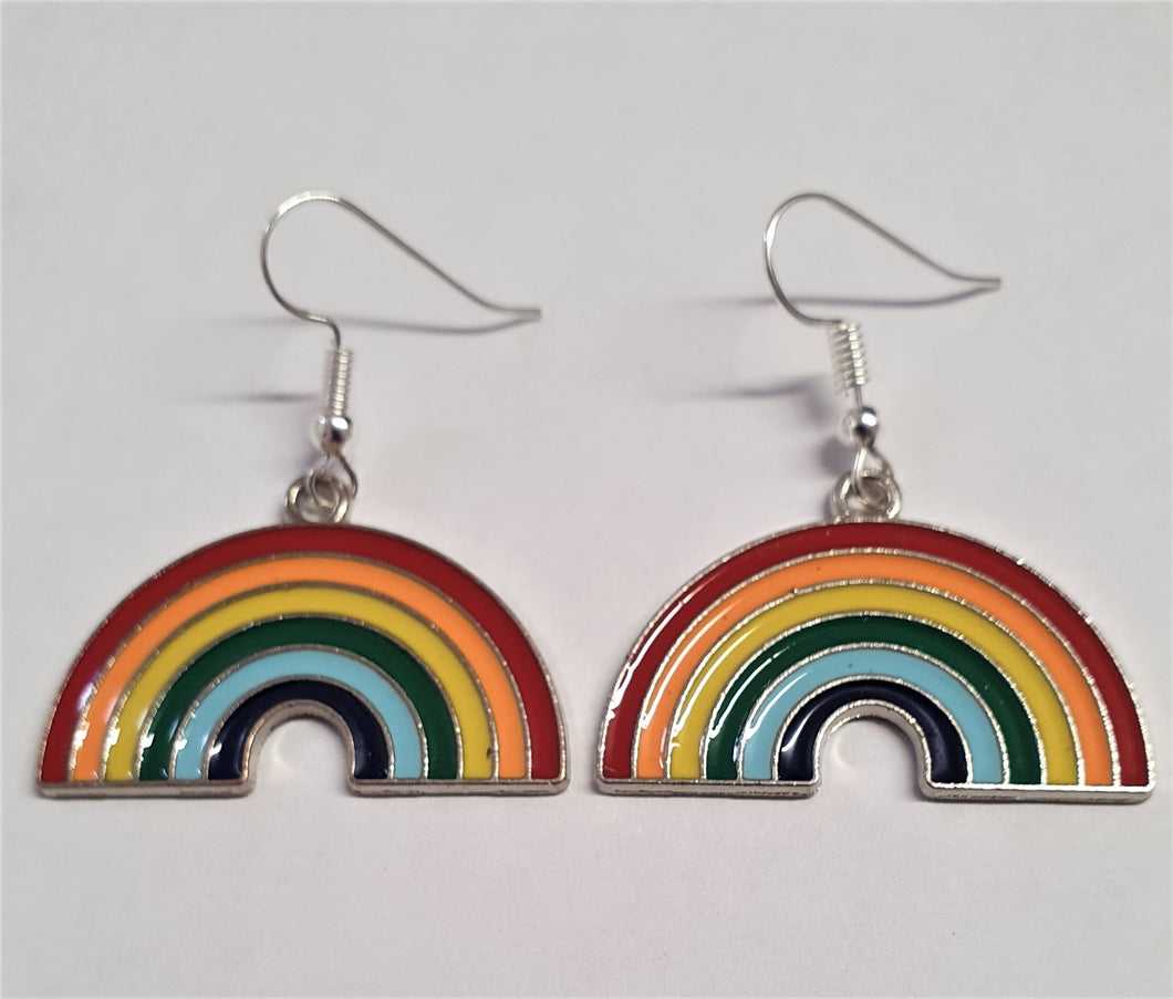 Enamel Rainbow Retro Drop Earrings