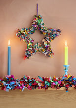 Load image into Gallery viewer, Recycled Sari Wreath Star
