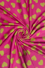 Load image into Gallery viewer, Reversible Love Heart Scarf Fuchsia/Lime
