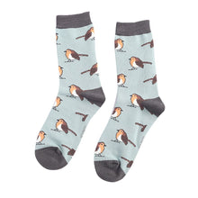 Load image into Gallery viewer, Bamboo Socks Robins Duck Egg Blue
