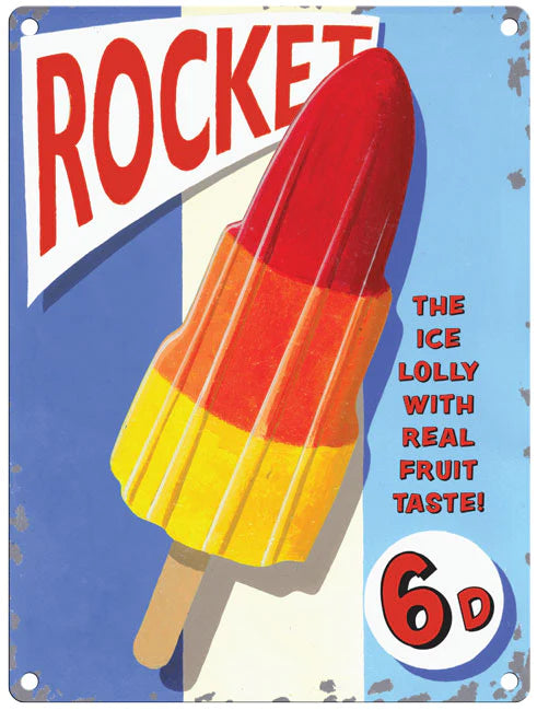 Vintage Small Sign Rocket Lolly