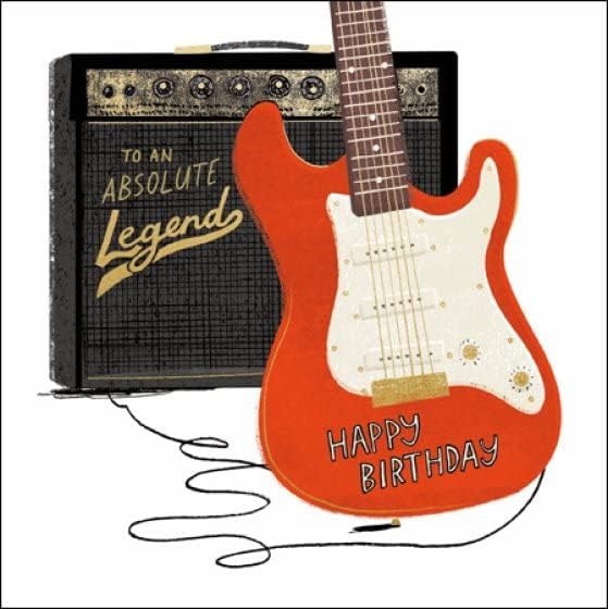 Rocking and Rolling Guitar Legend Birthday Card
