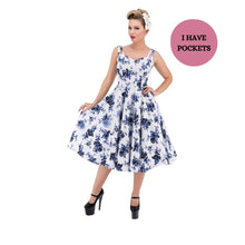 Load image into Gallery viewer, Rosa White Floral Swing Dress
