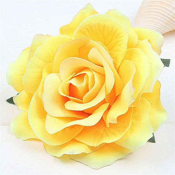 Rose Flower Hair Clip Yellow