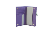 Load image into Gallery viewer, Rosemary Leather Purse Purple &amp; Grey
