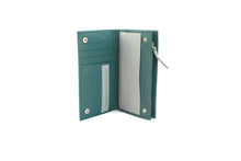 Load image into Gallery viewer, Rosemary Leather Purse Aqua &amp; Grey
