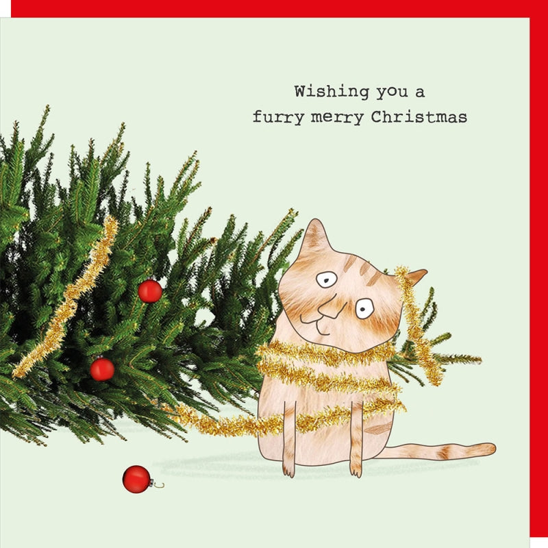Rosie Made A Thing Christmas Furry Cat Card