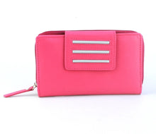 Load image into Gallery viewer, Sabrina Leather Purse Pink &amp; Grey

