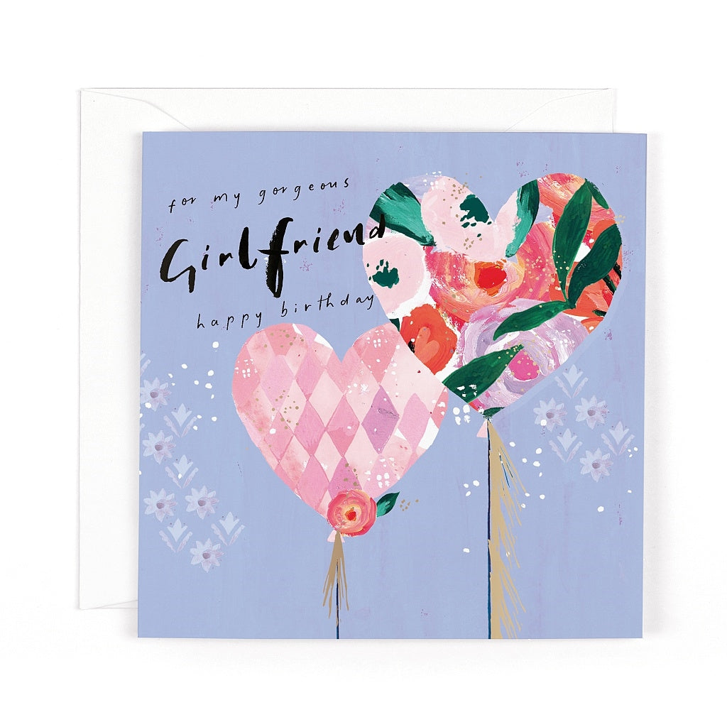Sardinia Heart Balloon Girlfriend Birthday Card