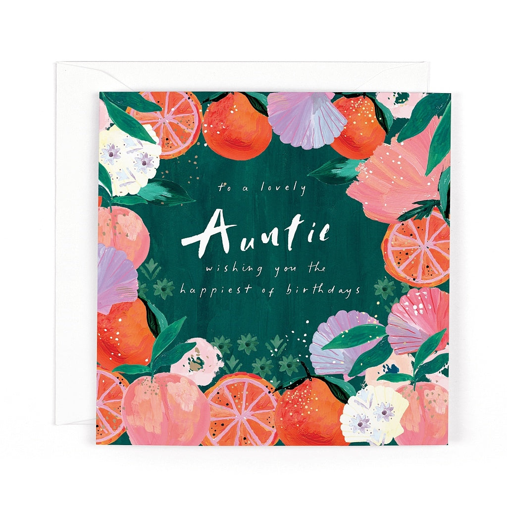 Sardinia Oranges & Peaches Auntie Birthday Card