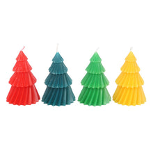Load image into Gallery viewer, Set of 4 Christmas Tree Candles
