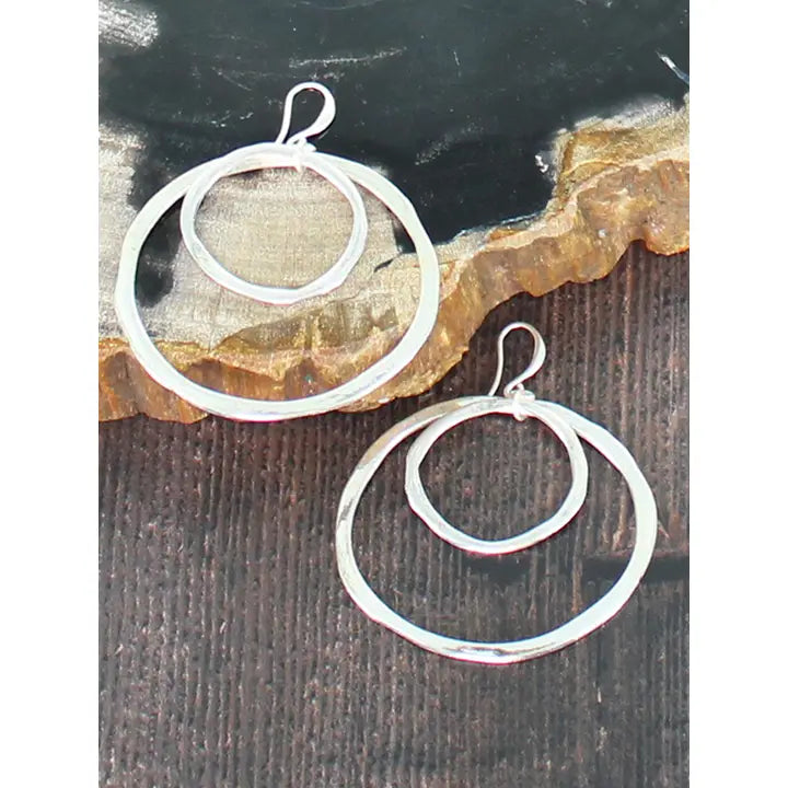 Suzie B Silver Plate Double Hoop Earrings
