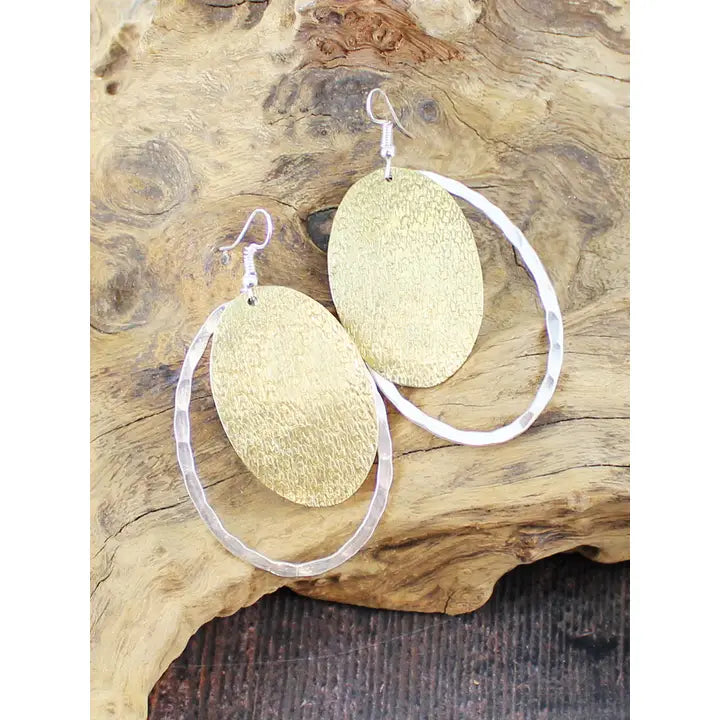 Suzie B Silver Plate Oval Disc Earrings