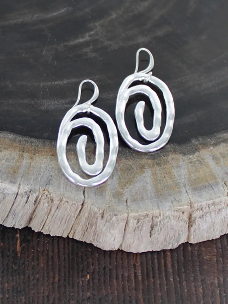 Suzie B Silver Plate Swirl Earrings