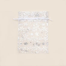Load image into Gallery viewer, Silver Snowflake Organza Bag 22 x 15 cm

