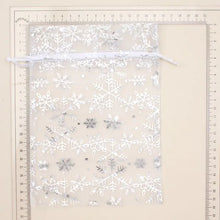 Load image into Gallery viewer, Silver Snowflake Organza Bag 22 x 15 cm
