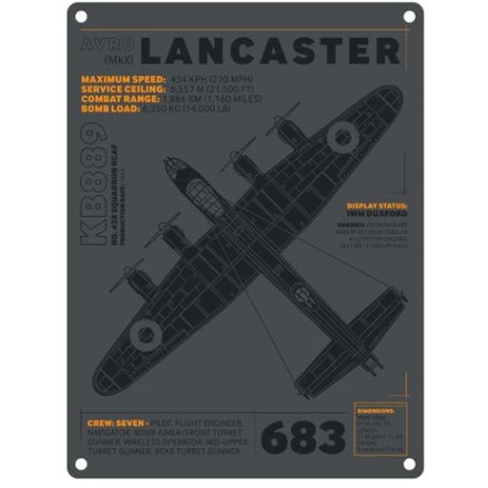 Vintage Small Sign Lancaster Bomber