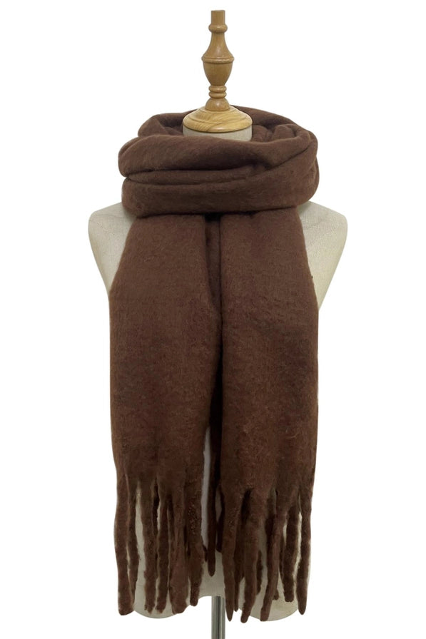 Soft Tassel Scarf Chocolate