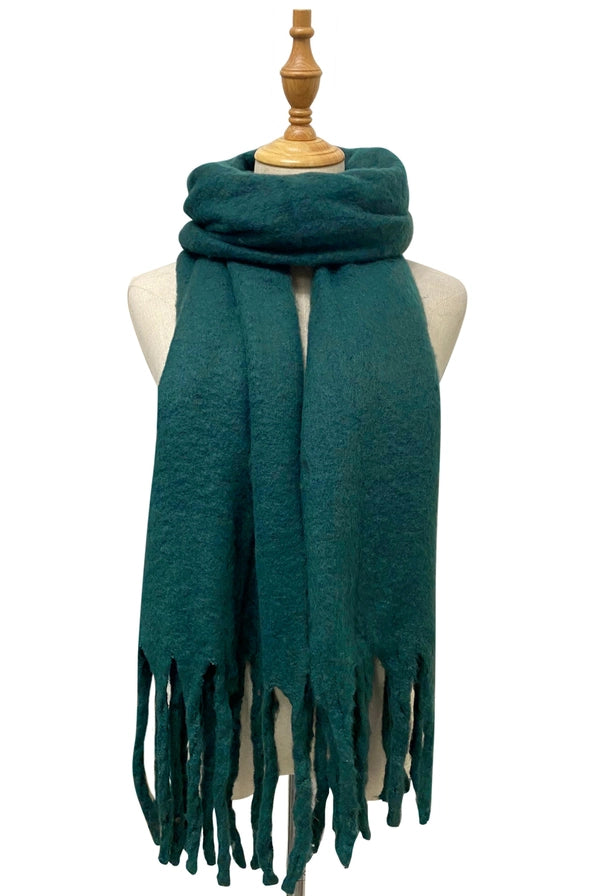 Soft Tassel Scarf Forest Green