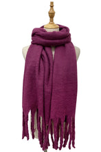 Load image into Gallery viewer, Soft Tassel Scarf Magenta
