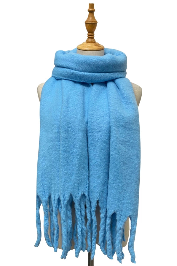 Soft Tassel Scarf Sky Blue