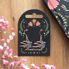 Load image into Gallery viewer, Spread Your Wings Blue Swallow Enamel Earrings

