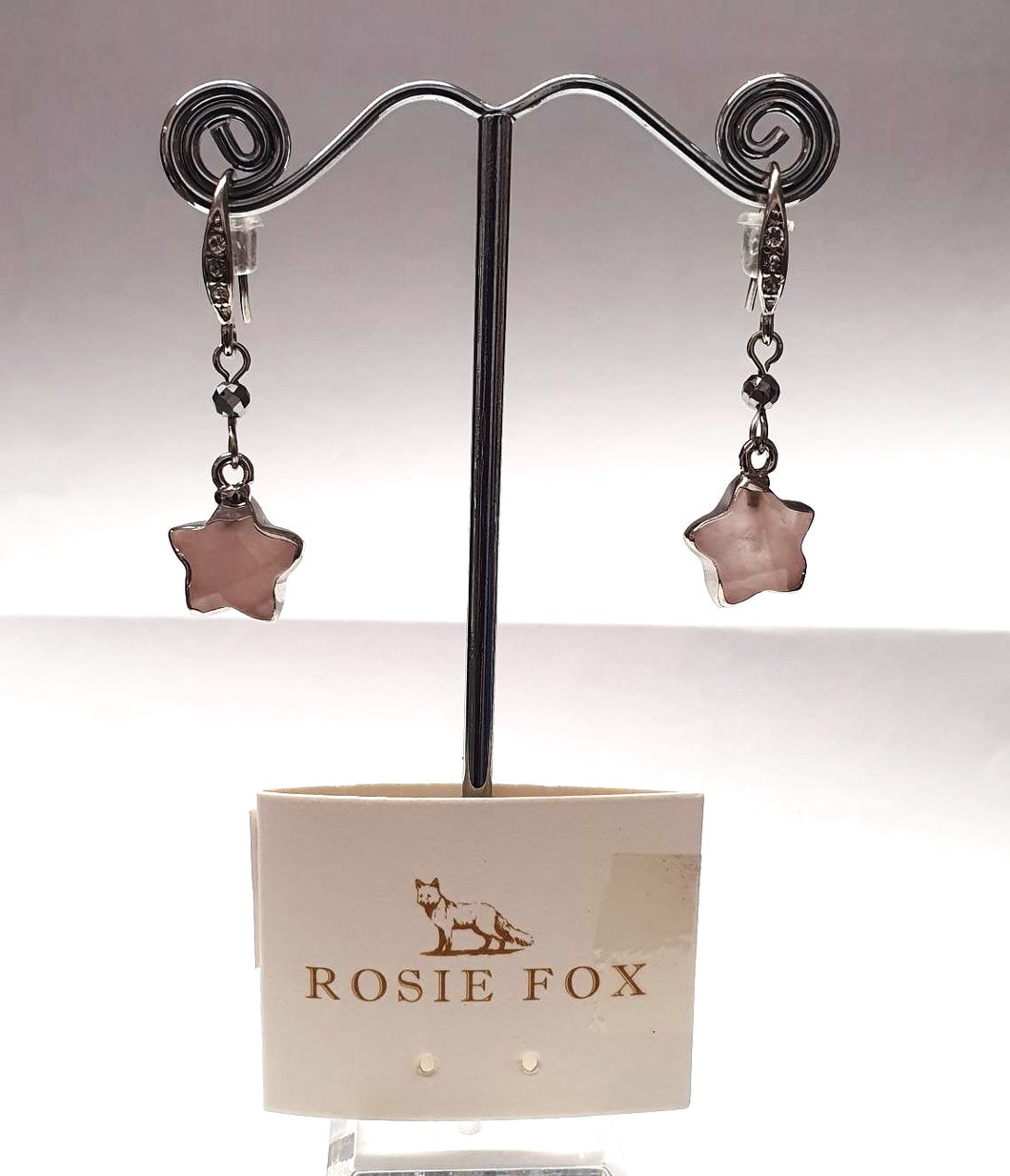 Rose Quartz Star Earrings