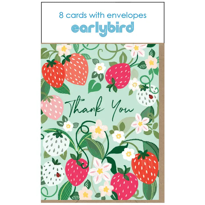 Strawberries Thank You Card 8 Pack