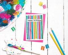 Load image into Gallery viewer, Stripes Happy Birthday Card
