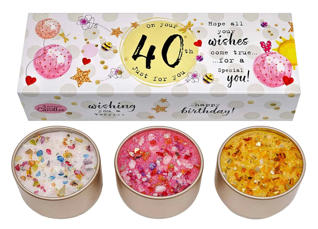 Just Because Tea Light Trio 40th Birthday