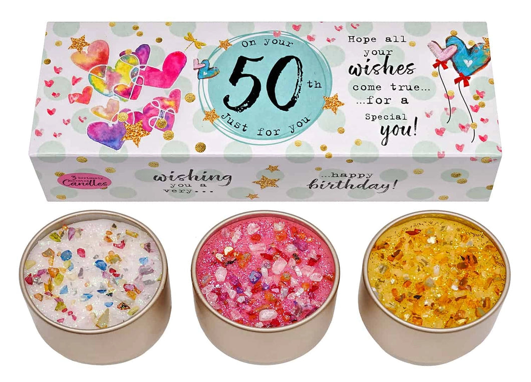 Just Because Tea Light Trio 50th Birthday