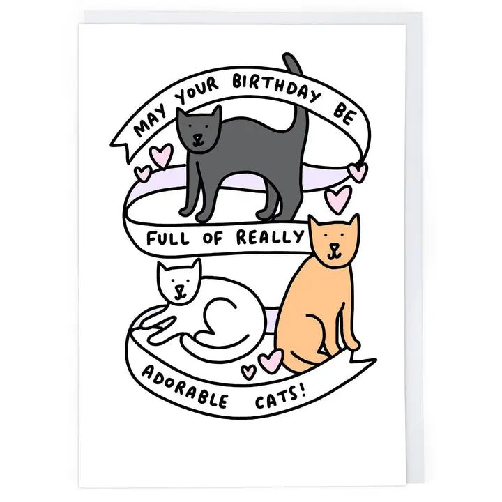 Terrific Humans Adorable Cats Birthday Card