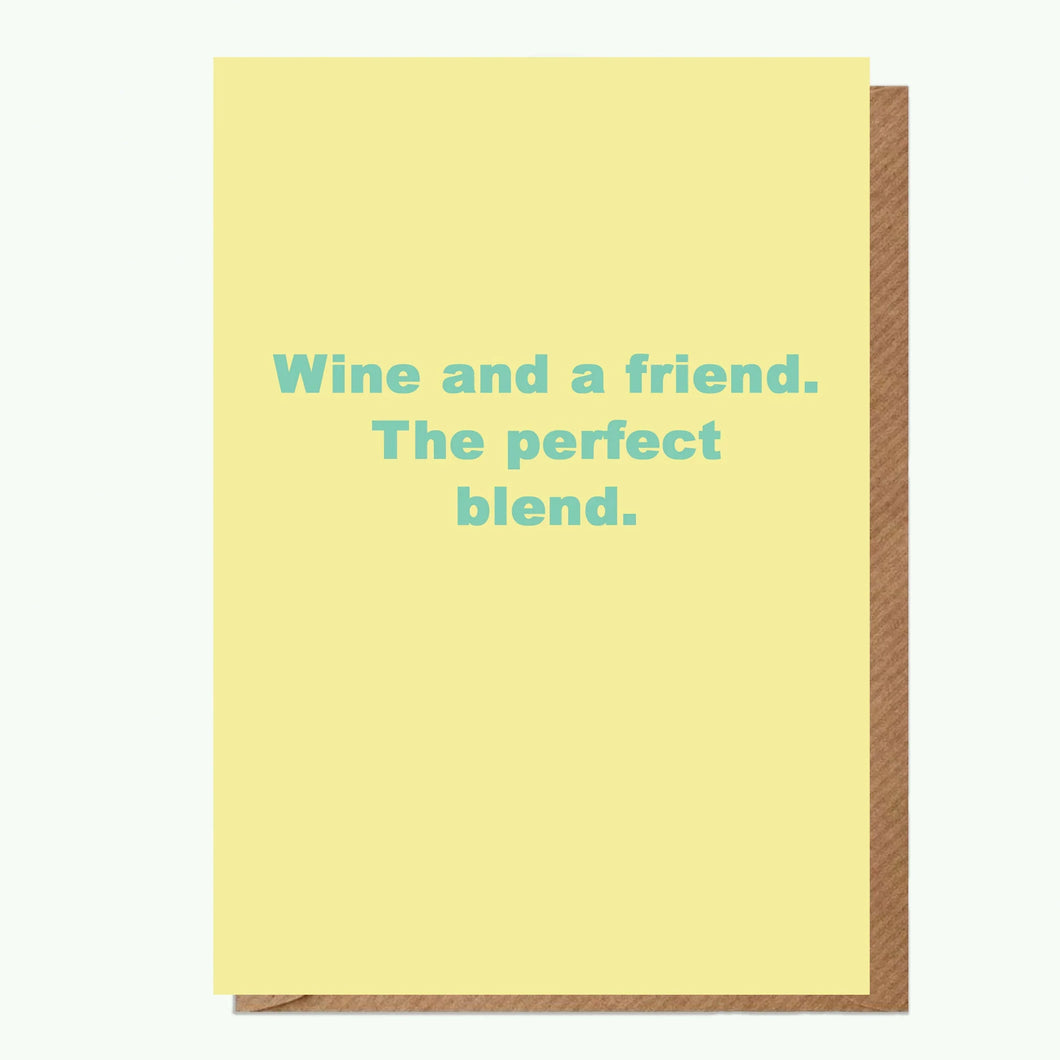 Text Wine And A Friend Card