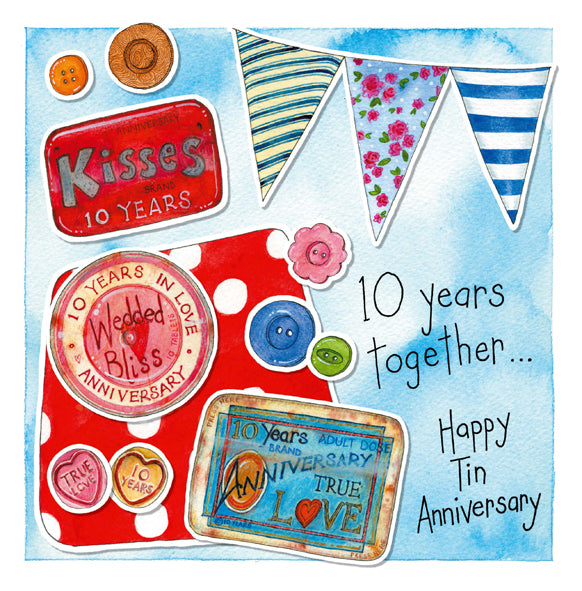 Tin Anniversary 10 Years Card