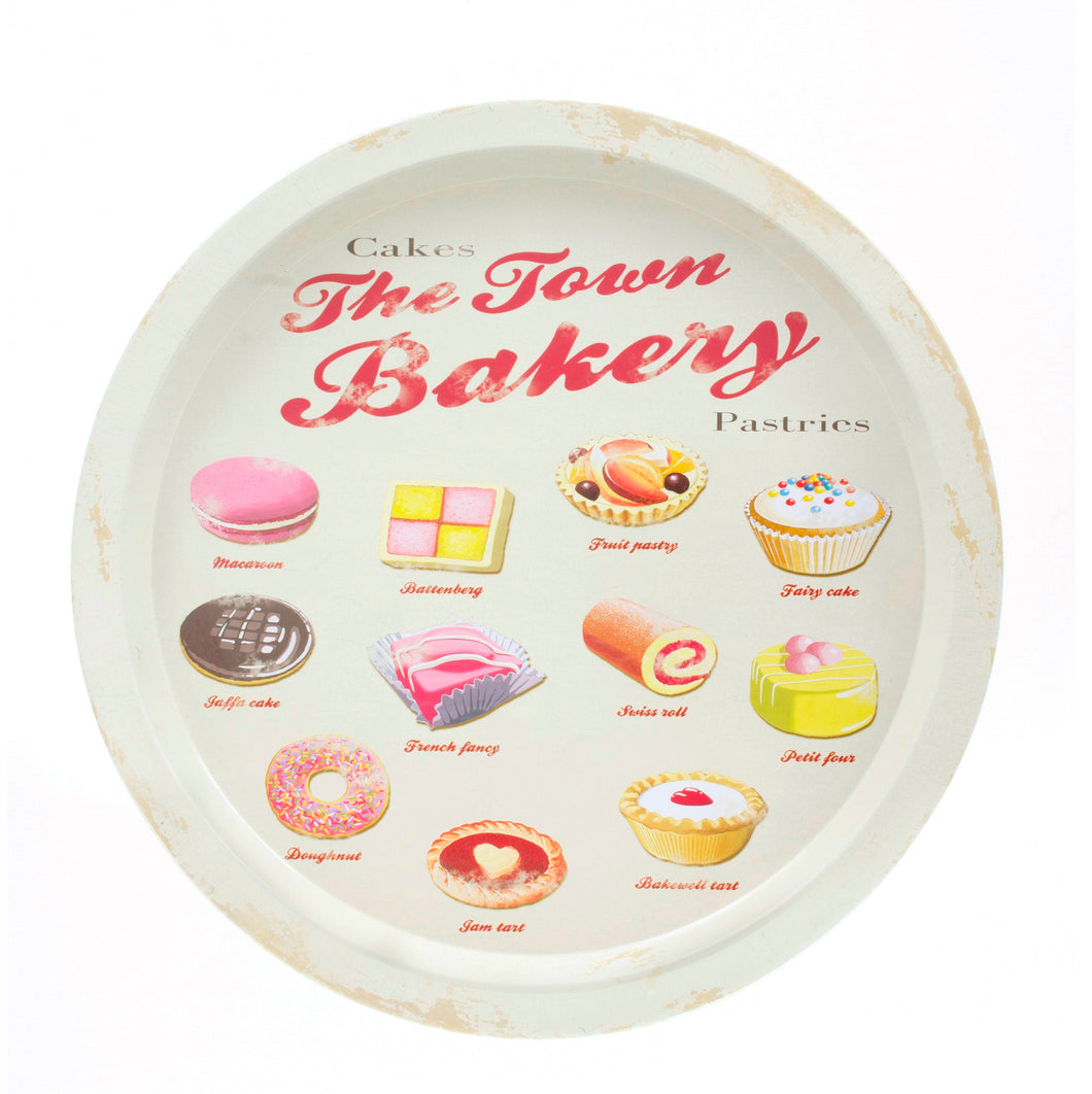 Retro Town Bakery Cakes Tin Tray