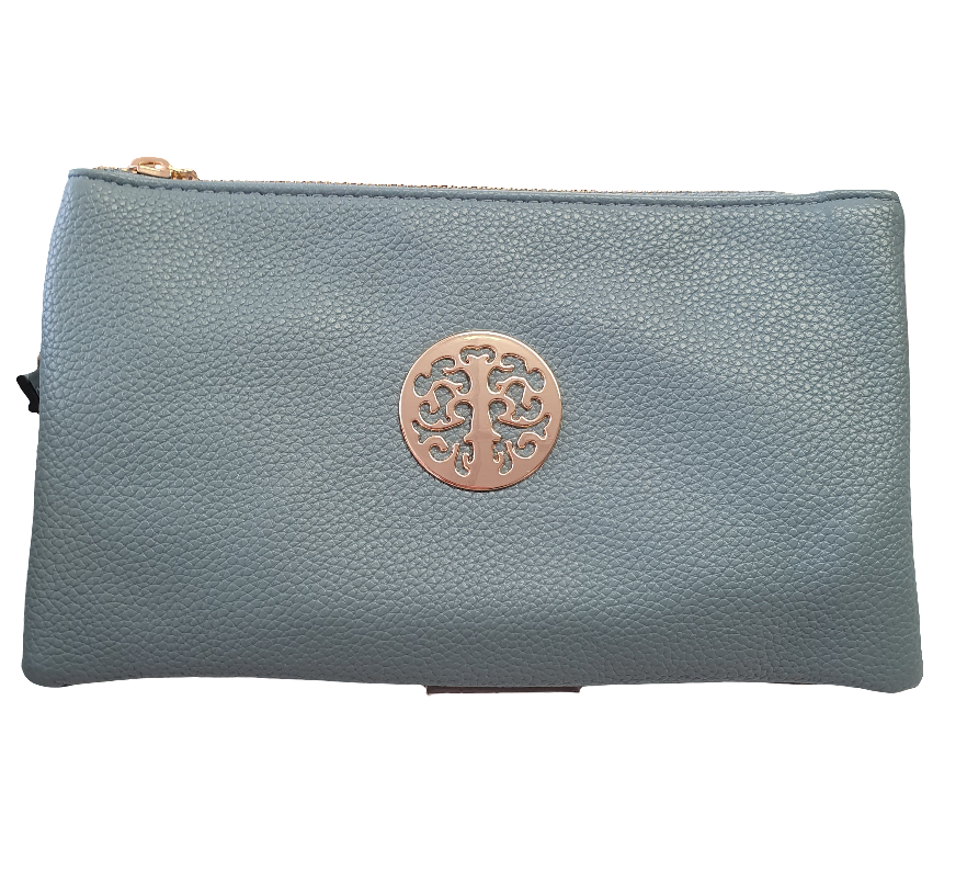 Tree Motif Evening Bag Denim Blue
