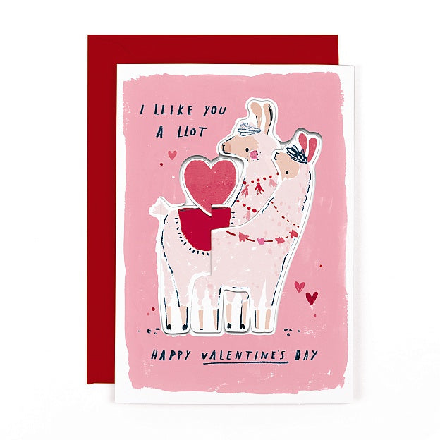 Pop Up Valentine 3D Llama Card