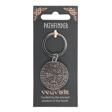 Load image into Gallery viewer, Viking Vegvisir Pathfinder Keyring
